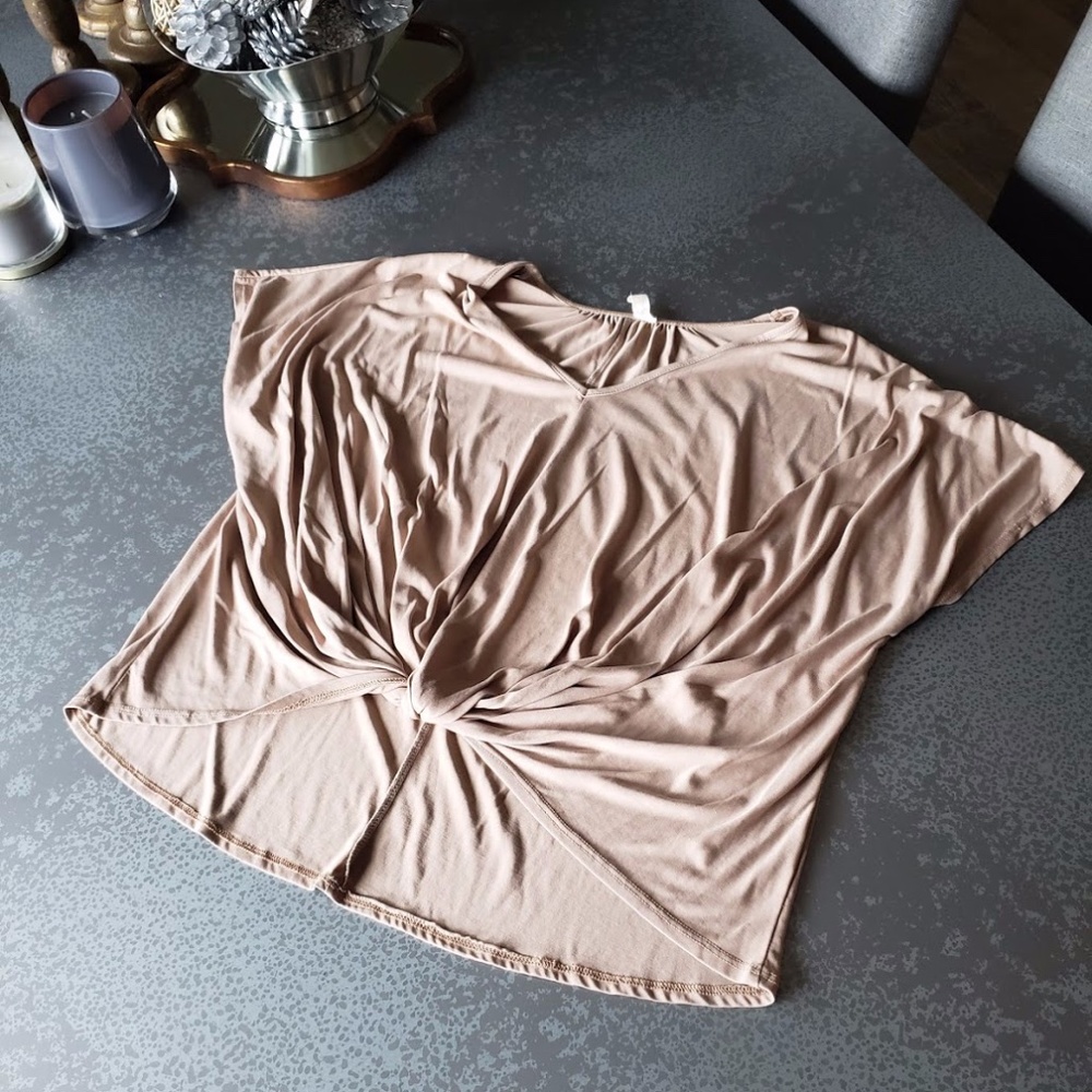 Hummingbird Aella Twist Front Top - Beige - Size:S